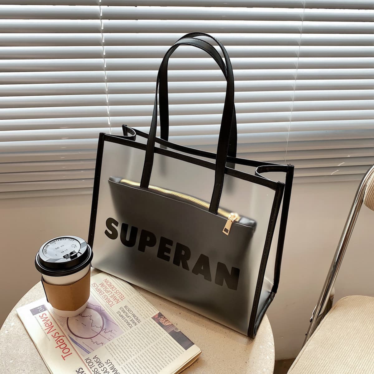 Сумка большая емкость женская сумка на плечо универсальный желе прозрачная сумка 2024 новая летняя пляжная мода сумка Toter