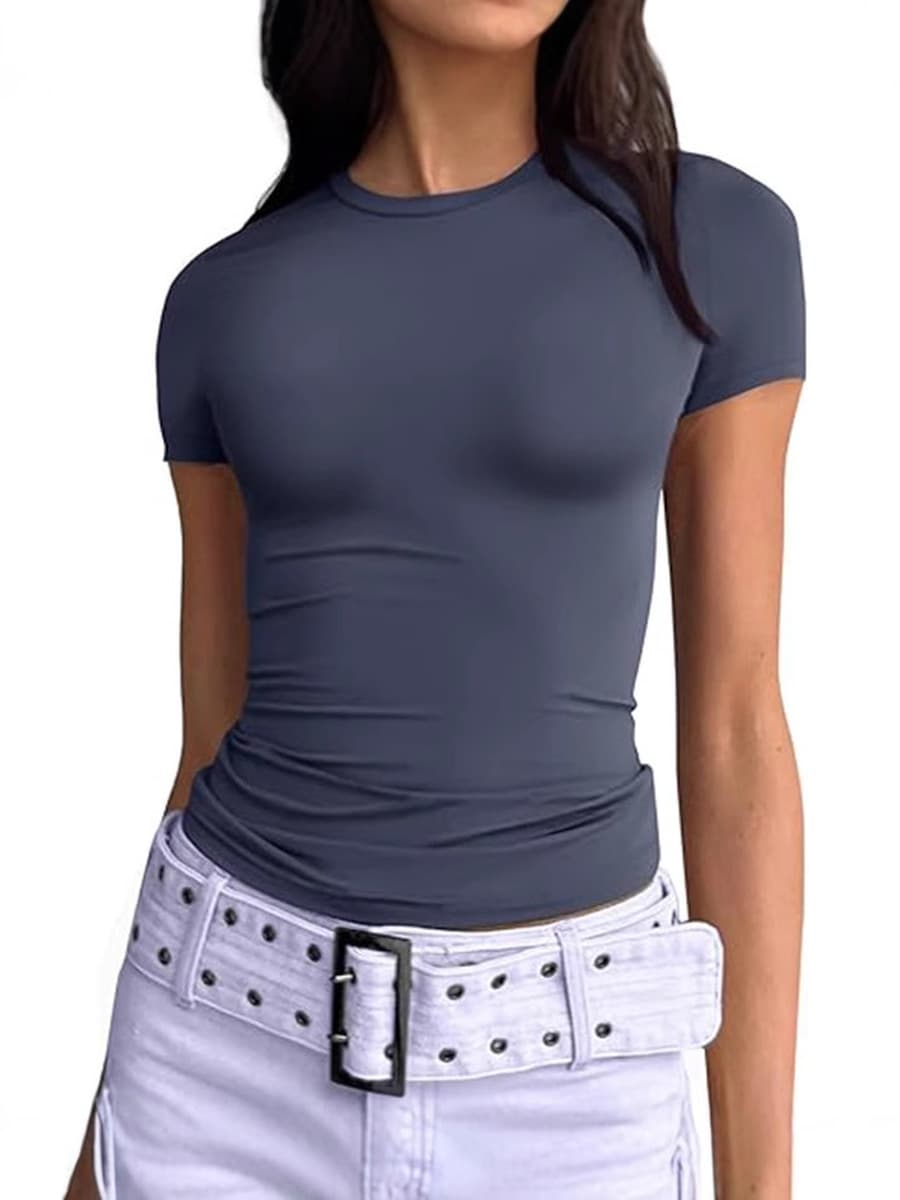 2025 новый трансграничный женский топ футболка тонкая красотка Y2K сексуальная, включая маленький топ