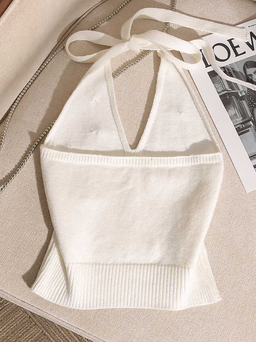 Горячая девушка тонкая шея с бисером, подтяжка, жилет, женский без спинки, дизайн без рукавов