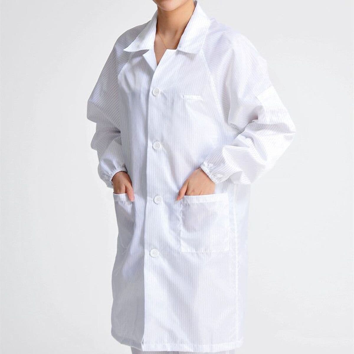 Длинный антистатический халат, одежда для чистых помещений, защитная одежда от пыли для использования в лабораториях и...