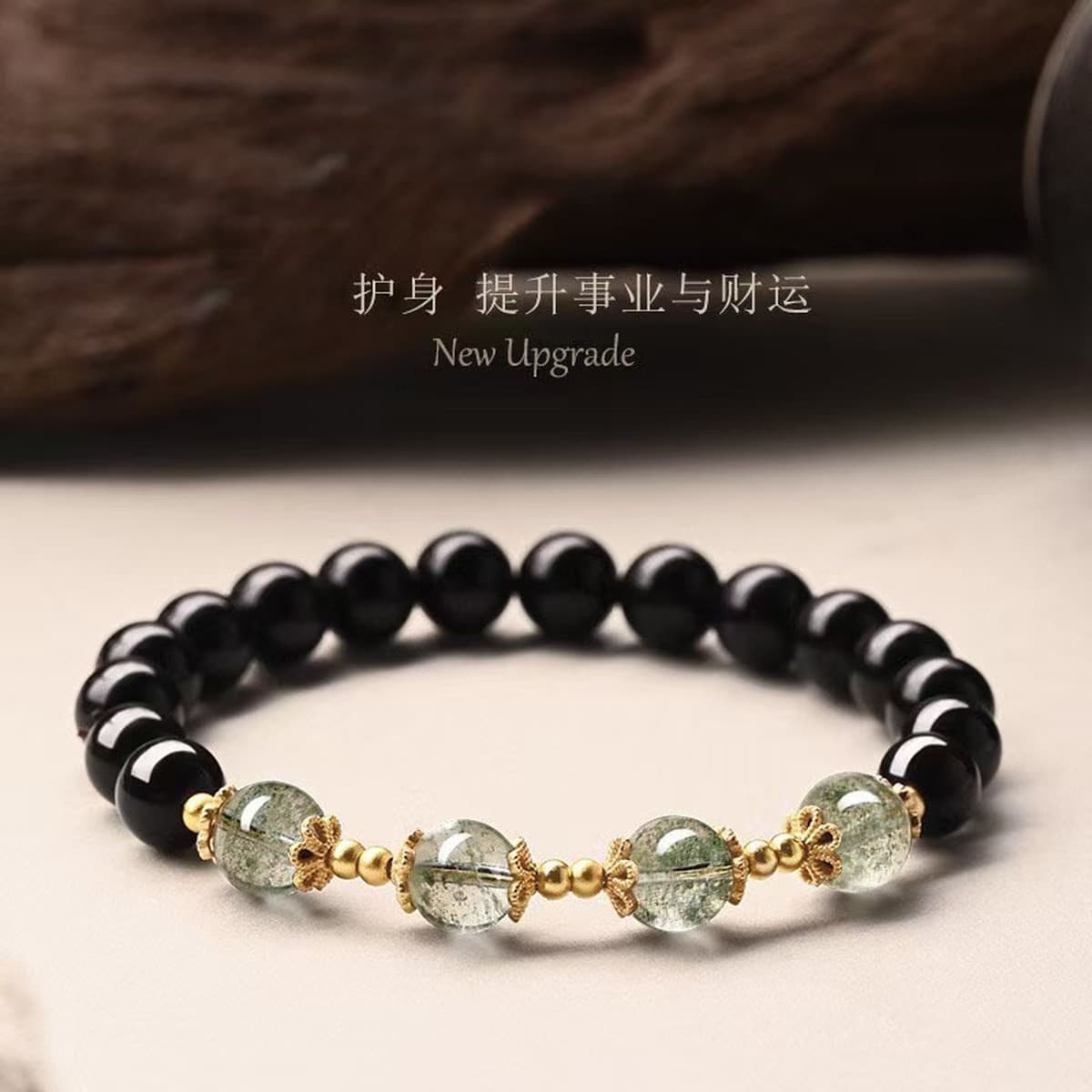 Браслет Tian Xiwei в одном стиле, натуральный зеленый призрачный обсидиан, женский браслет с кристаллами, бусины, подарок,...