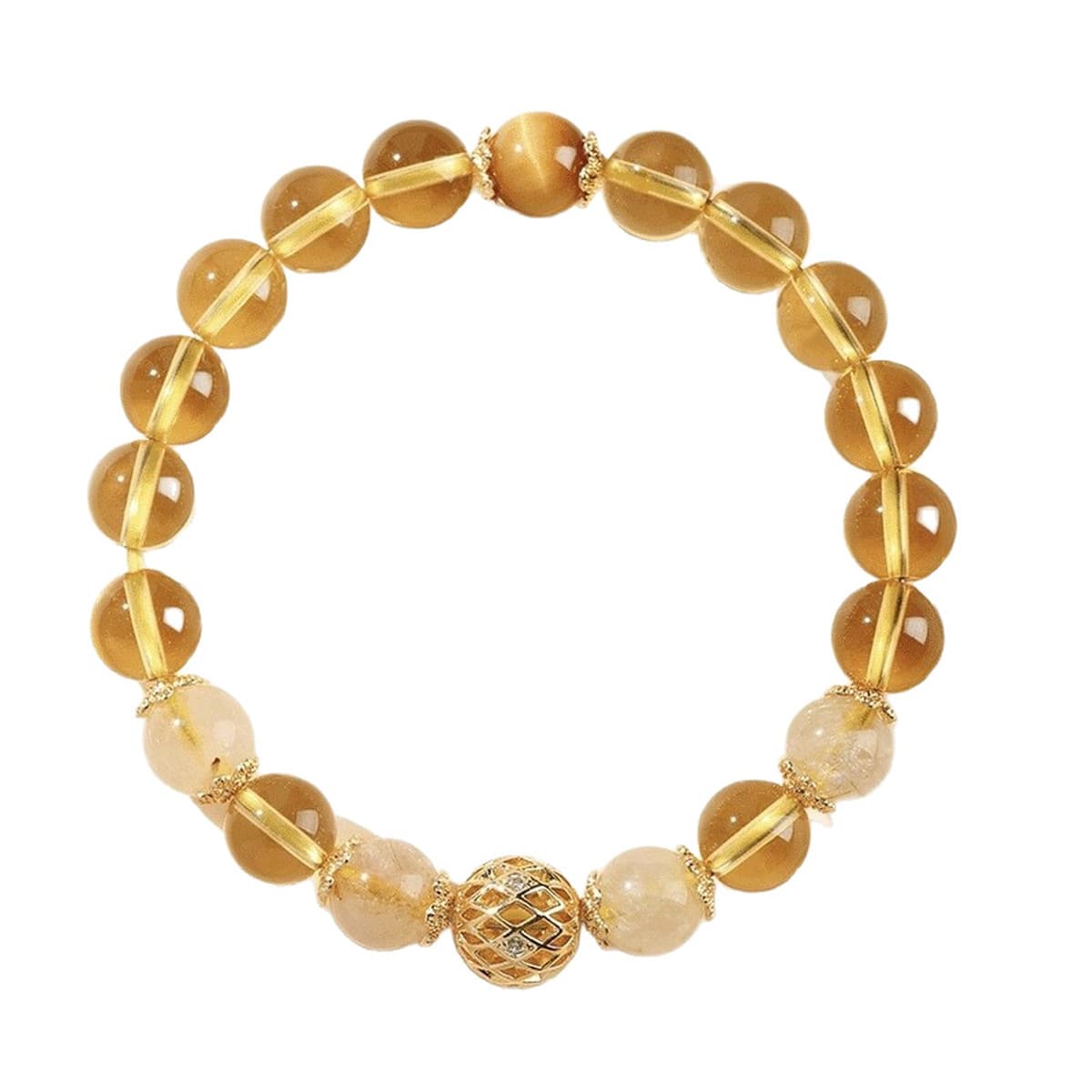 Браслет из натурального камня цитрин для привлечения богатства и переноса бусин, браслет из светлого хрусталя, женский...