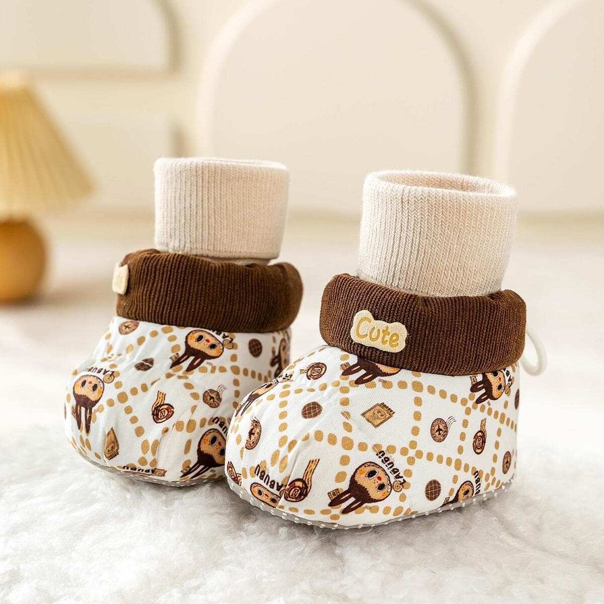 Детская хлопчатобумажная обувь зимой мягкая подошва детская обувь обувь теплая новорожденная обувь предотвращает спады 0-1...