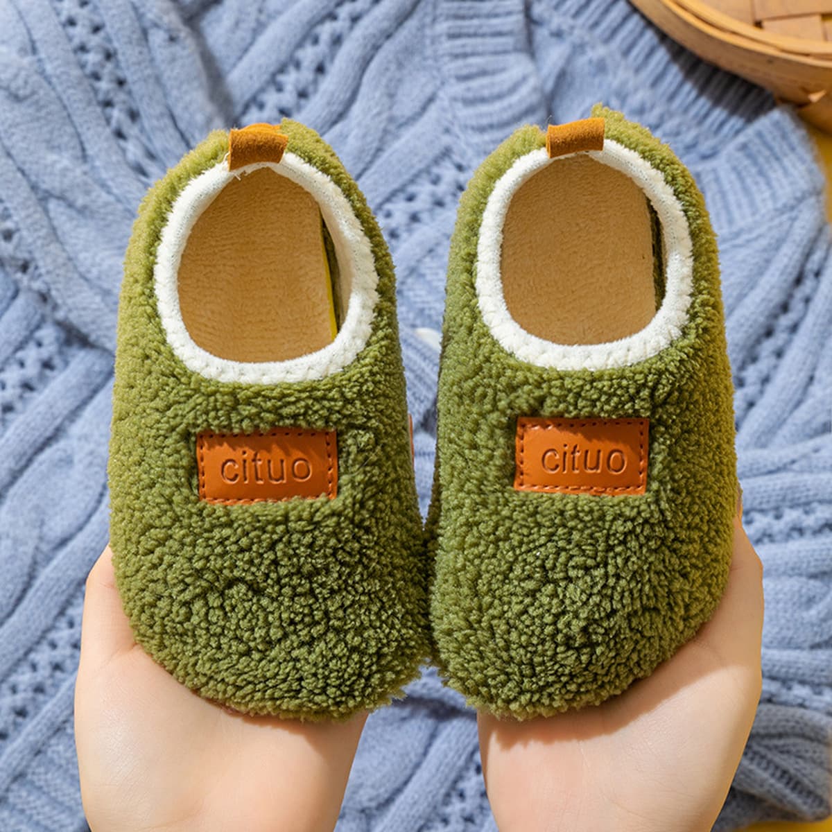 Зимние детские напольные носки, обувь на флисовой подкладке, утолщенная нескользящая Мягкая подошва, щекотная обувь для...