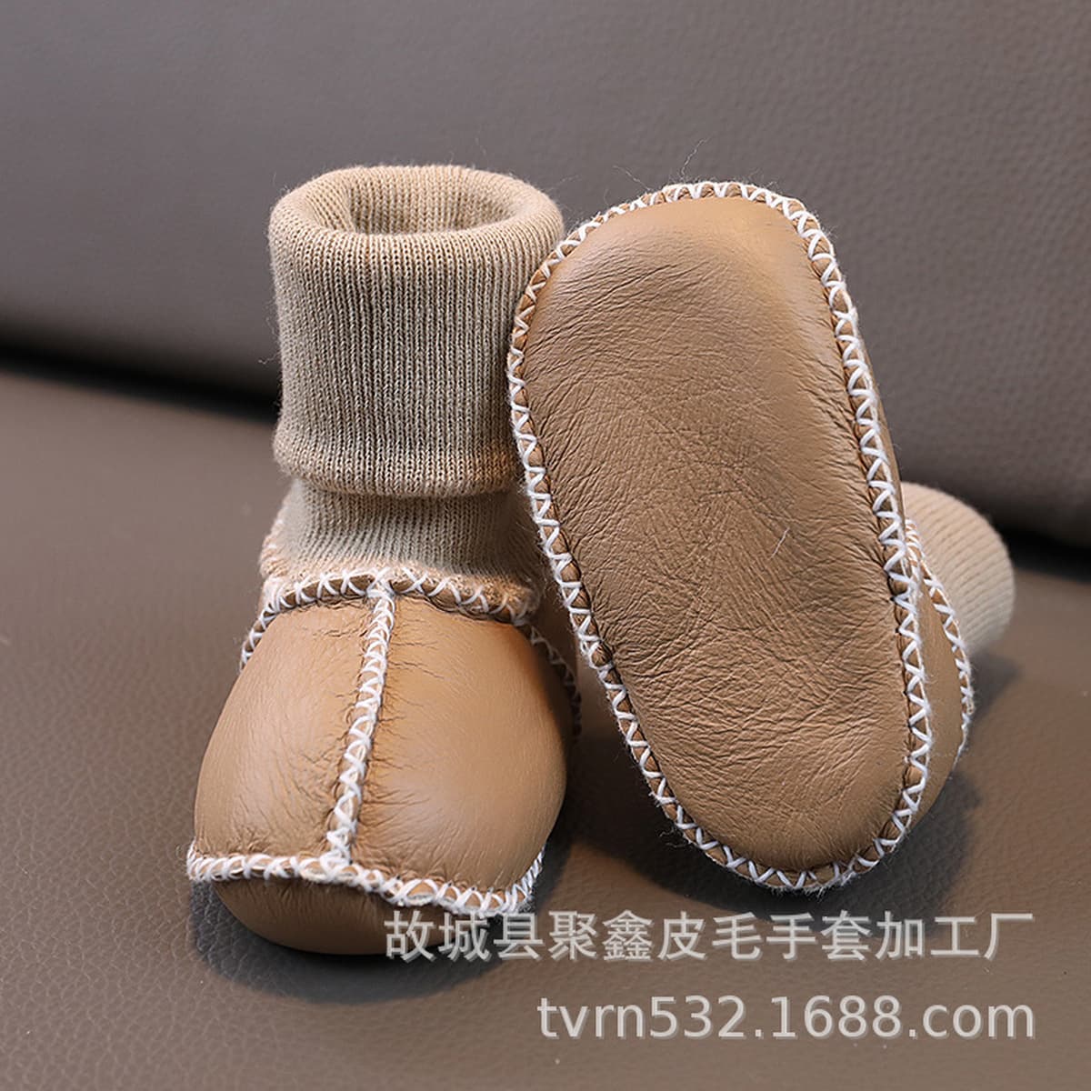 Овечья меховые детские носки теплые и утолщенные осенние и зимние хлопчатобумажные туфли на мягкой подошве