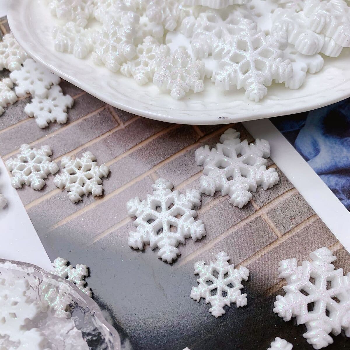 Весенний фестиваль Рождество Новый год Снежинка DIY материал ручной работы пряжка для обуви шляпа кремовый клей детские...