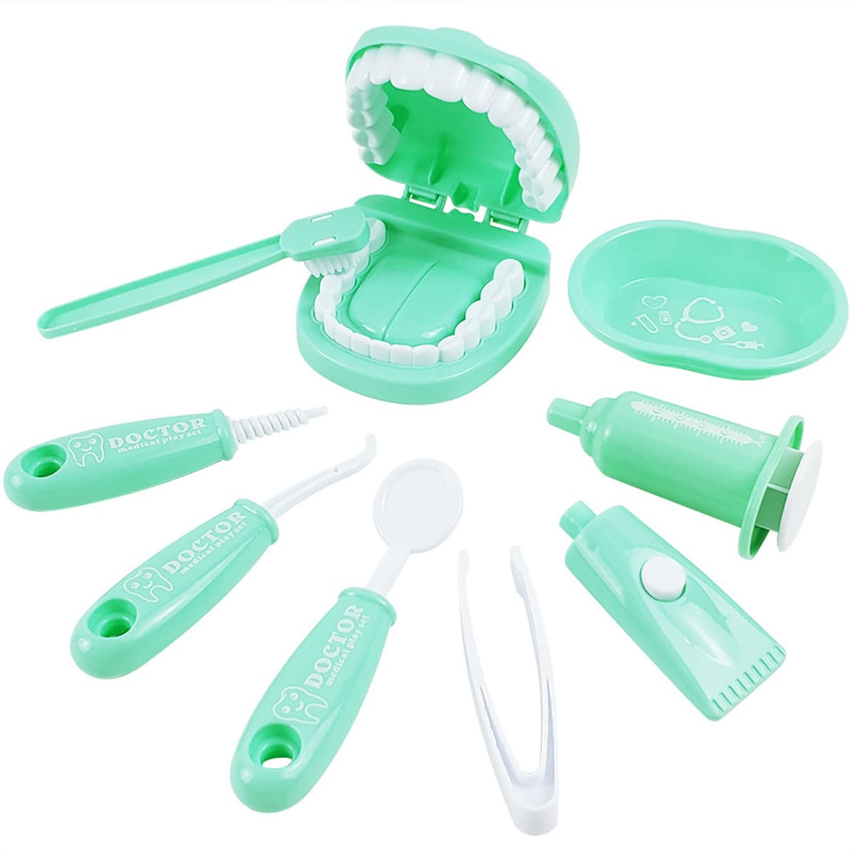 Трансграничный английский 9 предметов Детский симулятор инструмент для инъекций костюм детский игровой домик игрушка доктор...