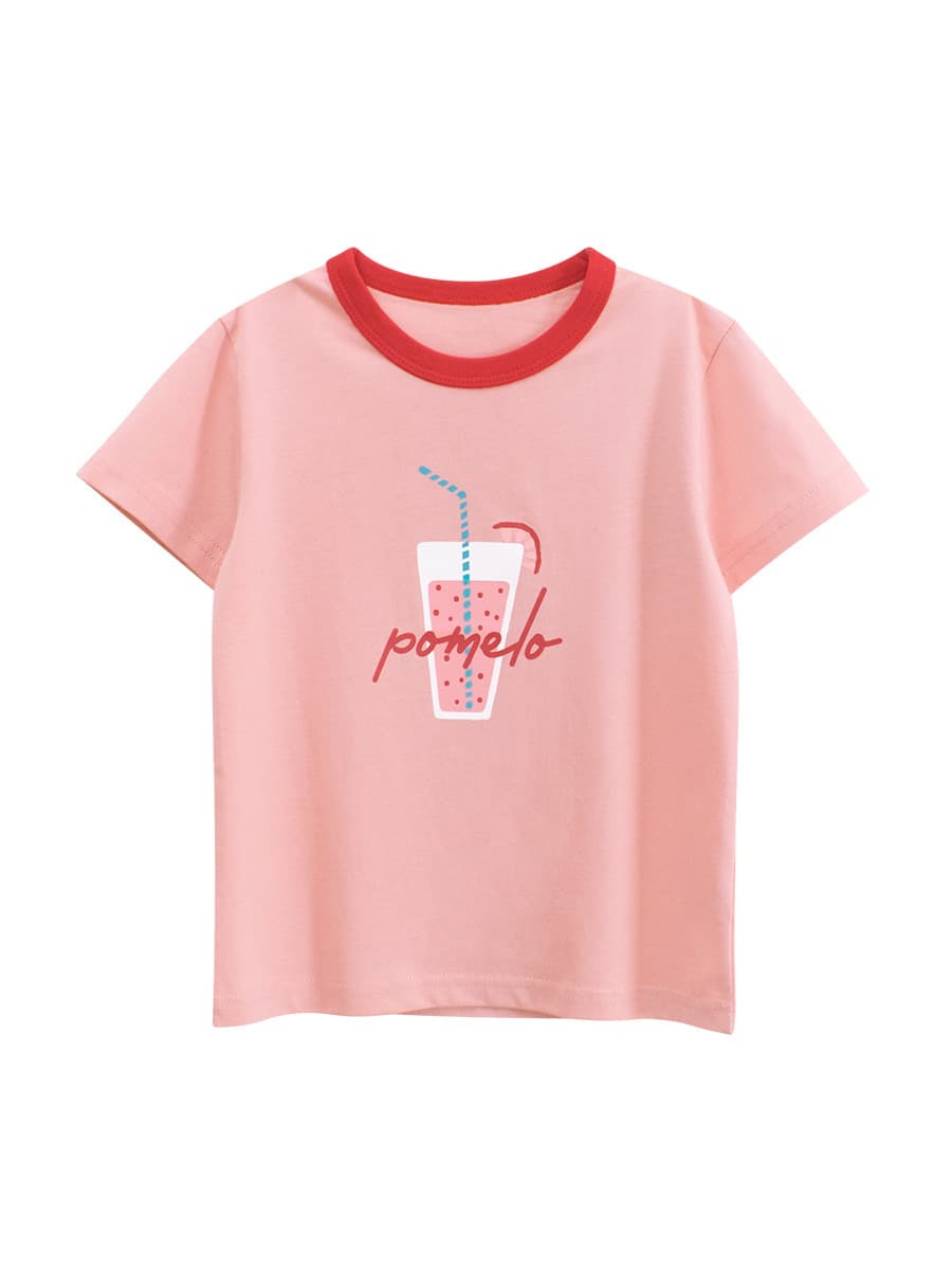 27home Детская одежда Детская футболка с короткими рукавами для девочек летом новая детская одежда мультяшный принт