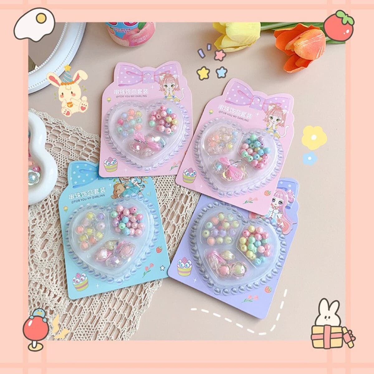 Детское ожерелье ручной работы из бисера своими руками, браслет, материал, посылка, детские развивающие игрушки для девочек,...