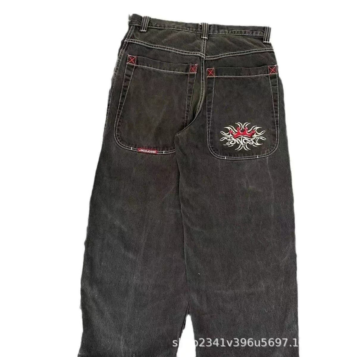 2024 весна и осень новый трансграничный американский бренд прилив ретро стирка Y2K вышитый хип-хоп узор мужские джинсы