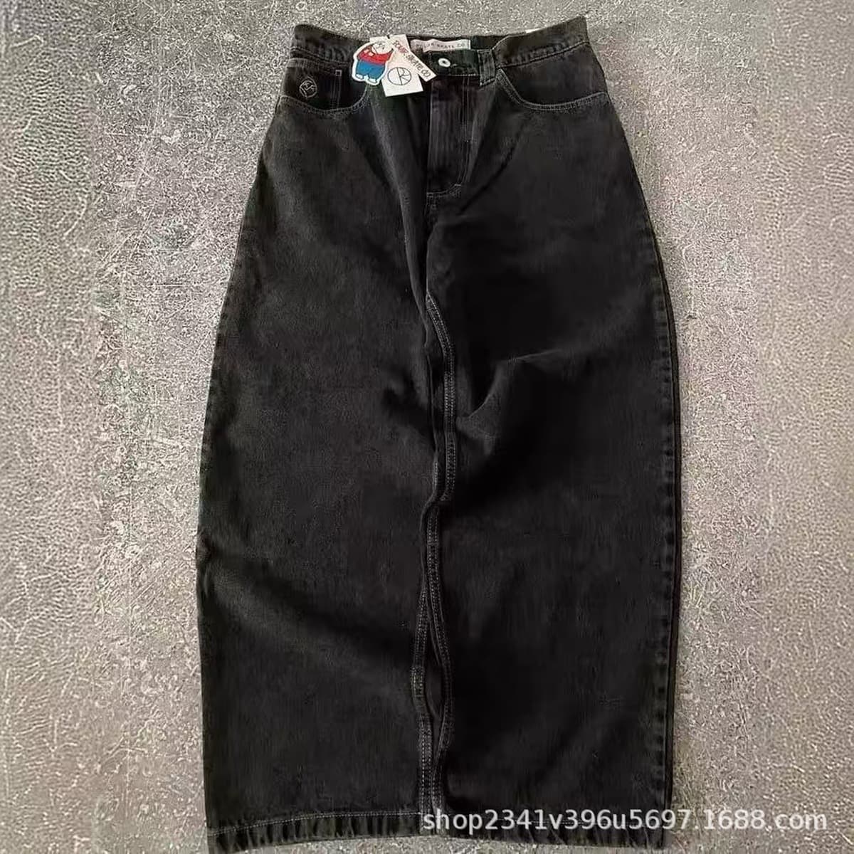 2024 весна и осень новый трансграничный американский бренд прилив ретро стирка Y2K вышитый хип-хоп узор мужские джинсы