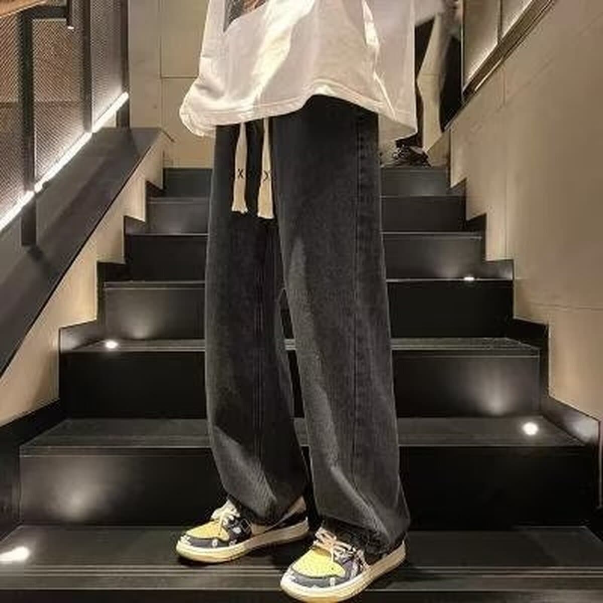 Мужские джинсы в стиле ретро на весну и осень прямые свободные брендовые штаны Tide American High Street Joker повседневные...