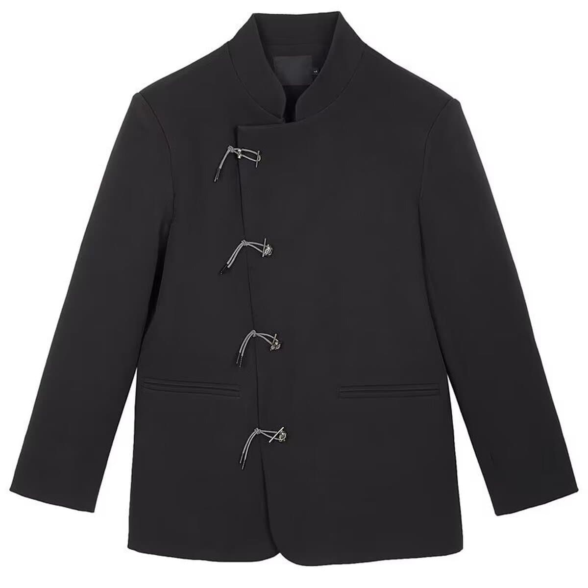 Новый китайский стиль китайского стиля Zhongshan костюм зеленый бамбук с пряжкой и воротником пиджак мужской костюм высокого...