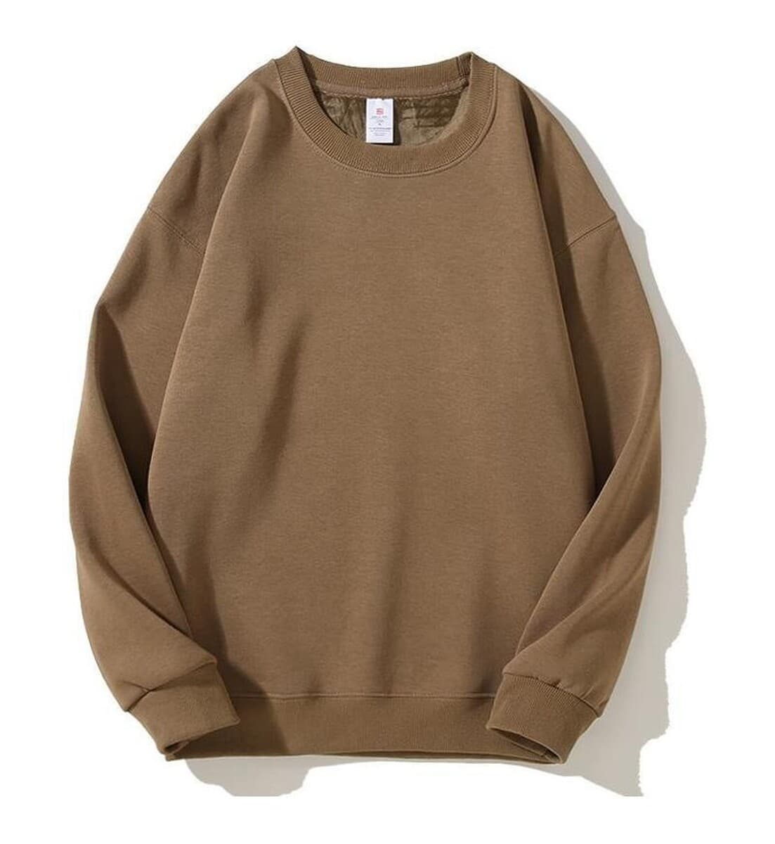 Мягкий и комфортный! Мужская толстовка с круглым вырезом и спущенной линией плеч, из плотного китайского хлопка (420 г), с...