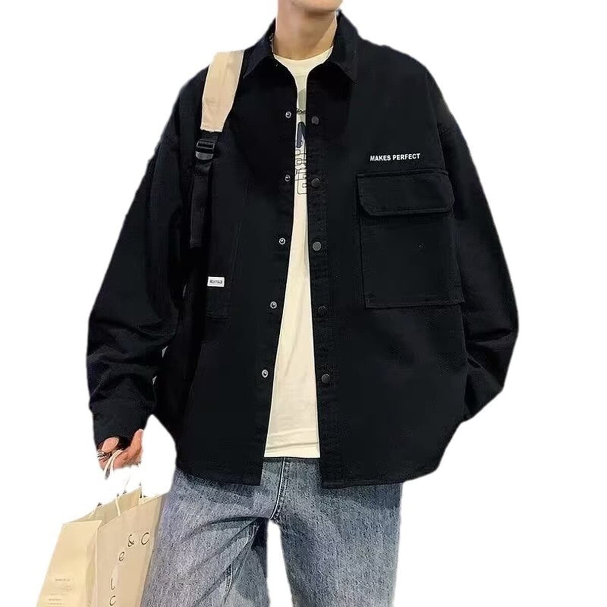 Мужская рубашка куртка весна высокое качество подросток ранняя осень кардиган куртка повседневная тонкая осенняя одежда
