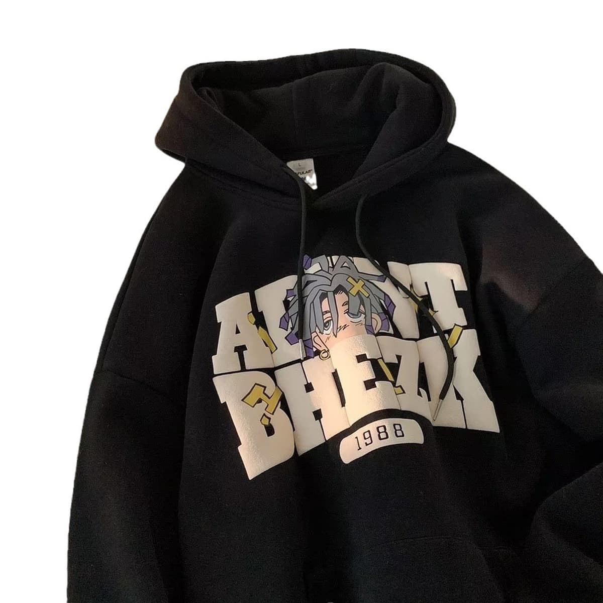 Американская толстовка с капюшоном и принтом, модные брендовые мужские топы, осень-зима 2024, новая свободная бархатная...