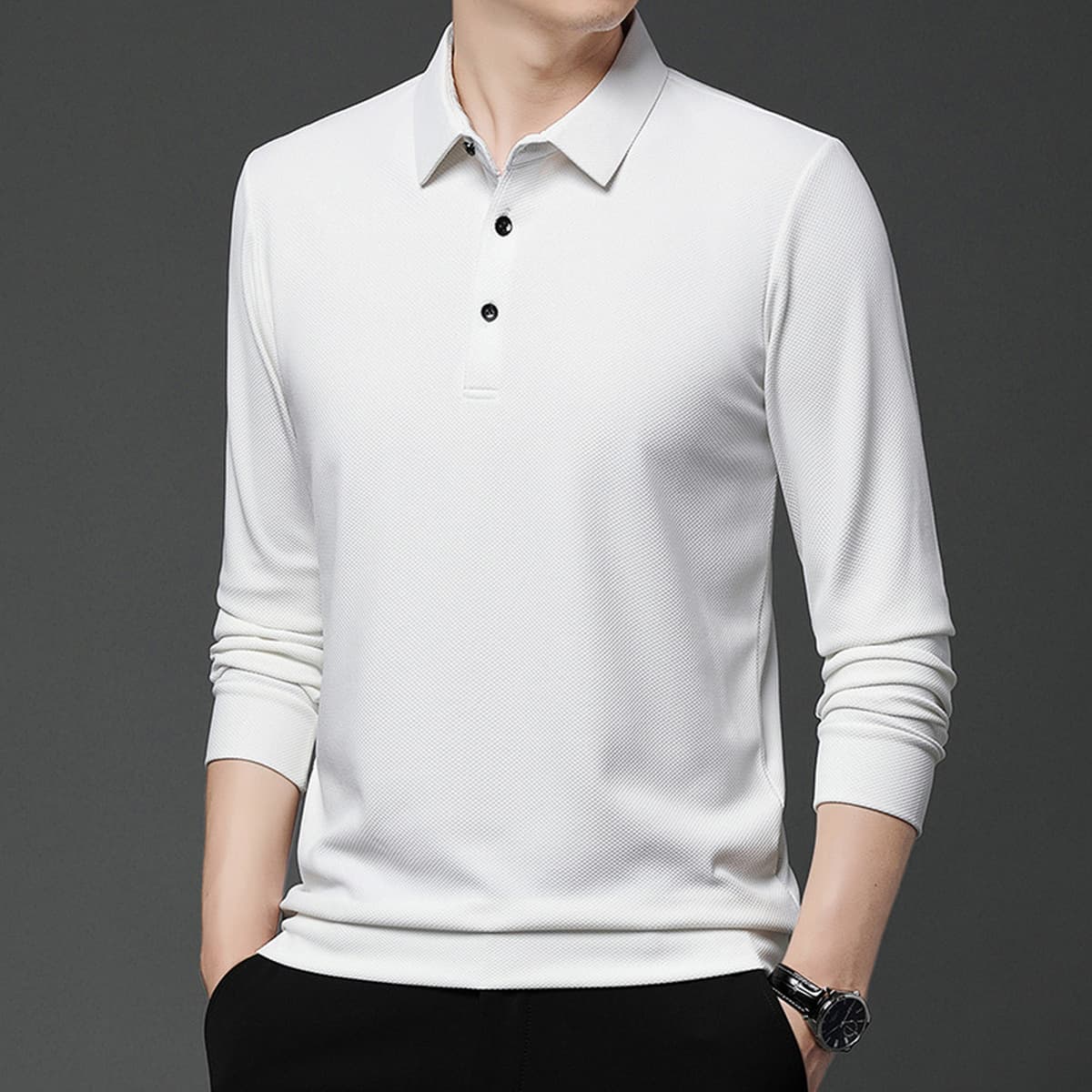 Новая утолщенная Мужская Повседневная деловая рубашка-Поло В президентском стиле на флисовой подкладке, бутик, Мужская...