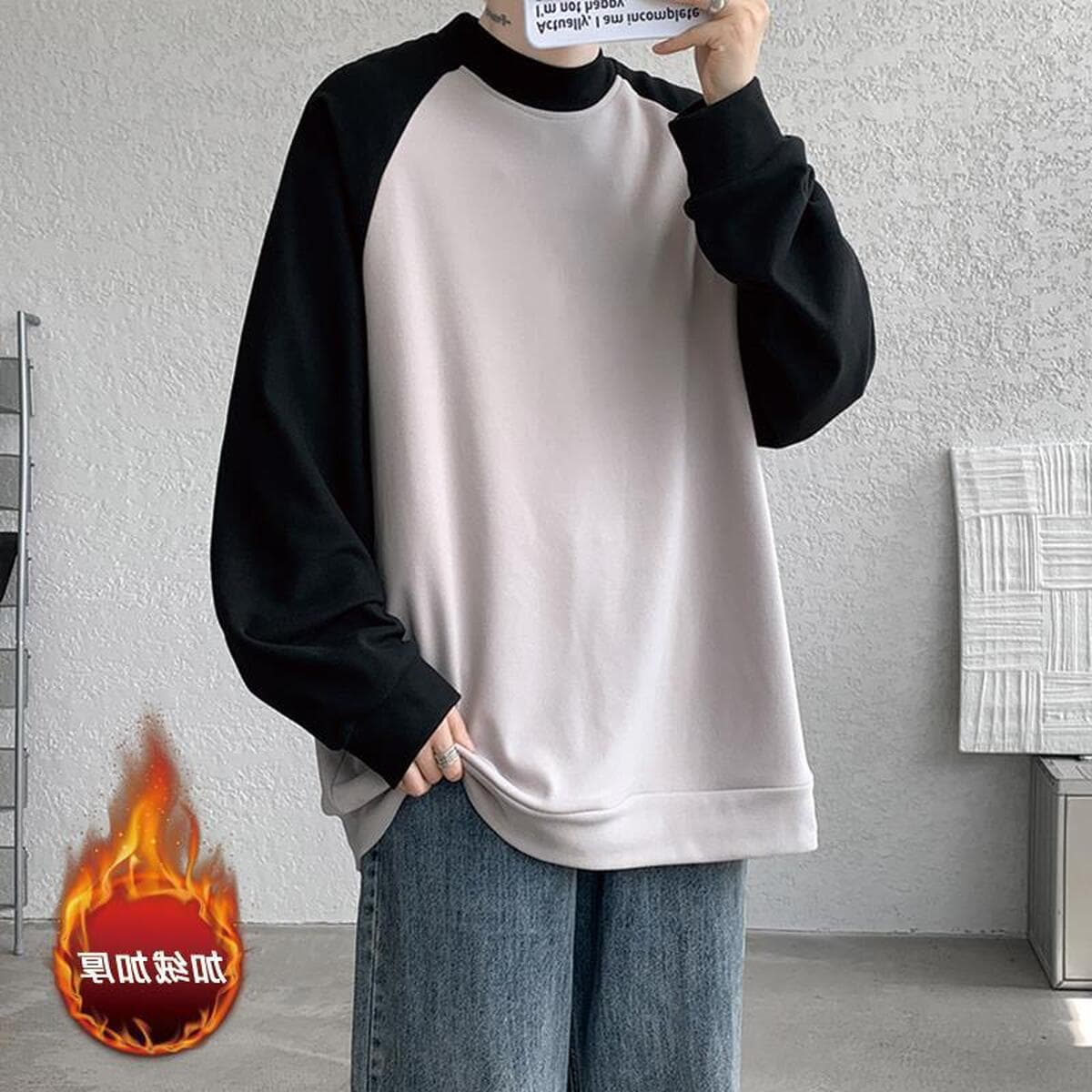 Чрезвычайно высокий свитер с круглым вырезом