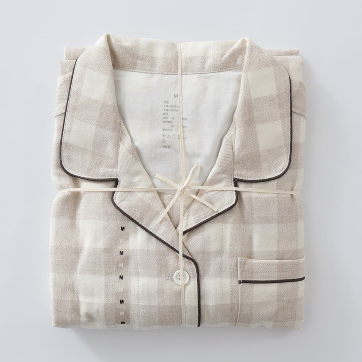 Неокрашенная домашняя одежда в японском стиле для осени и зимы, пижамы из чистого хлопка с начесом, мужской и женский...