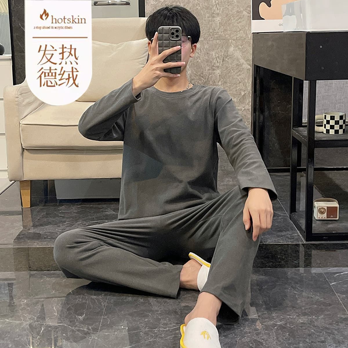 Осенняя и зимняя новая двухсторонняя домашняя одежда Delong простой, премиум мягкий, пара пижамы, женщины могут носить...