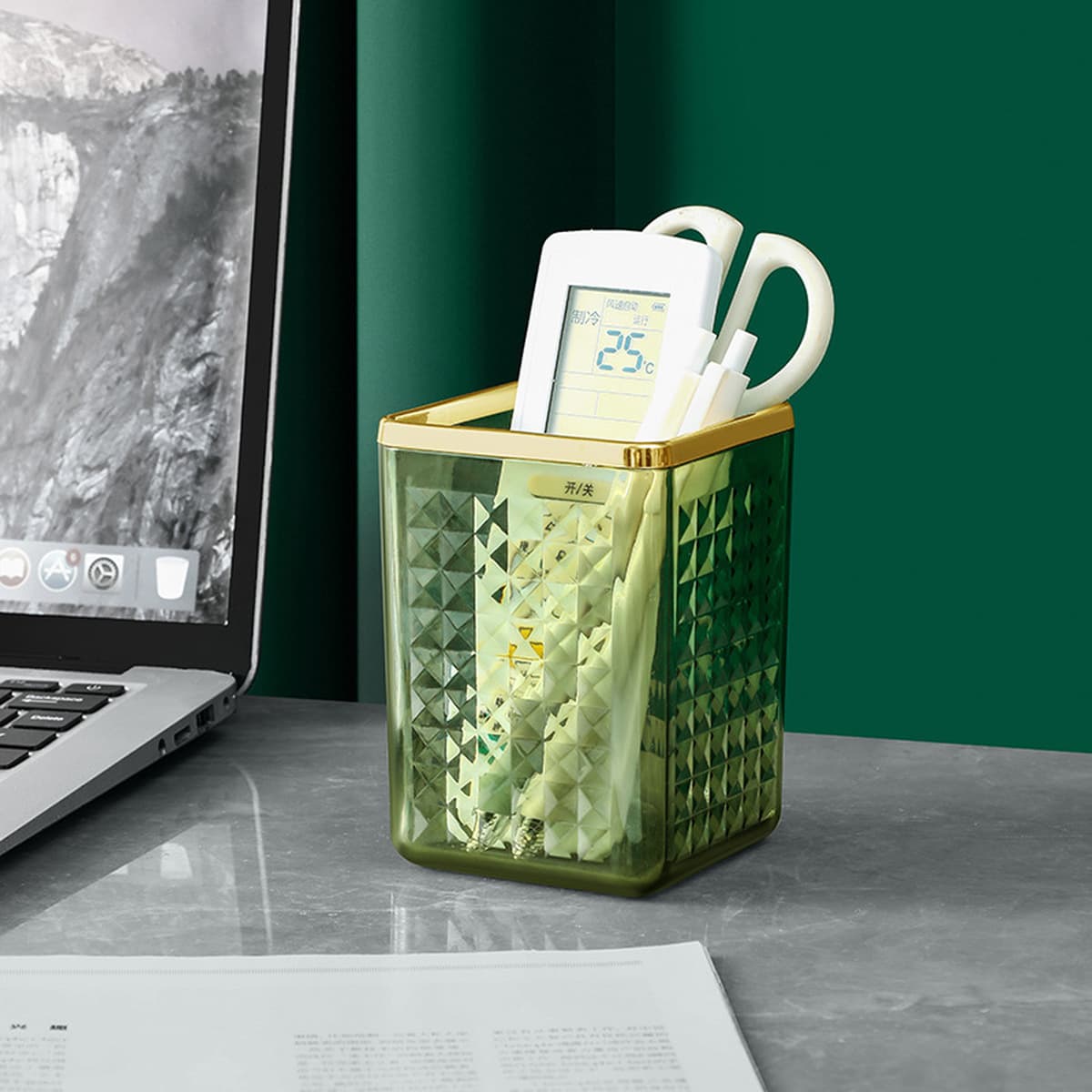 Легкий роскошный стильный держатель для ручек, офисный настольный ящик для хранения канцелярских принадлежностей ins для...