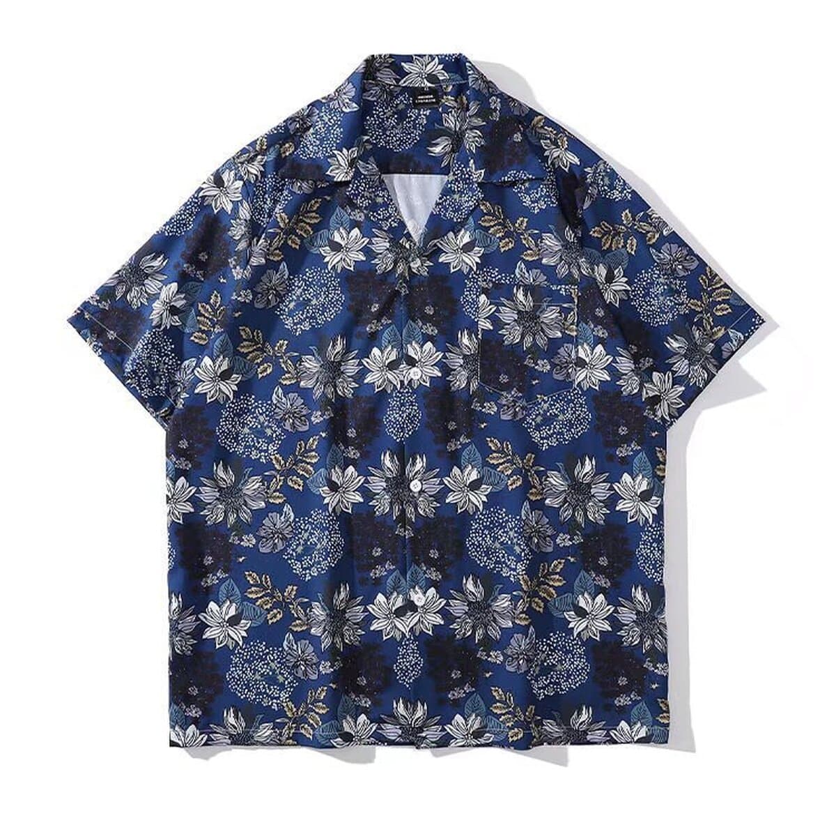 Костюм воротник 2025 новые мужские цветочные рубашки корейская версия свободная мода с принтом пляжный ветер повседневные...