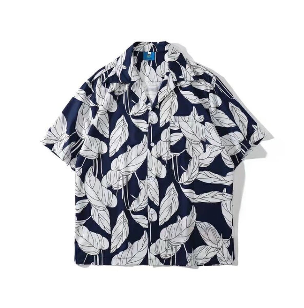 Костюм воротник 2025 новые мужские цветочные рубашки корейская версия свободная мода с принтом пляжный ветер повседневные...