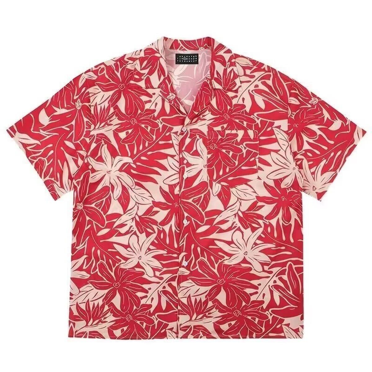 Костюм воротник 2025 новые мужские цветочные рубашки корейская версия свободная мода с принтом пляжный ветер повседневные...