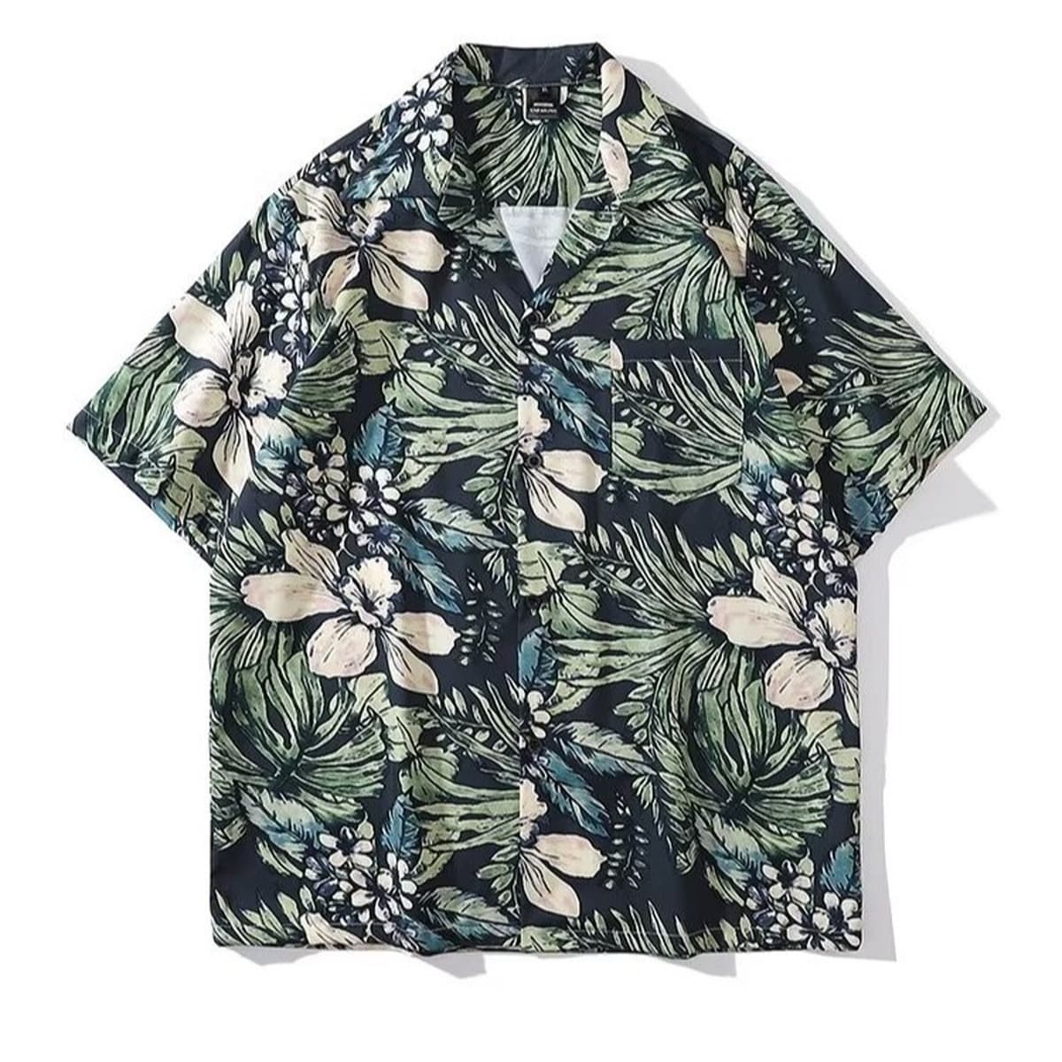 Костюм воротник 2025 новые мужские цветочные рубашки корейская версия свободная мода с принтом пляжный ветер повседневные...