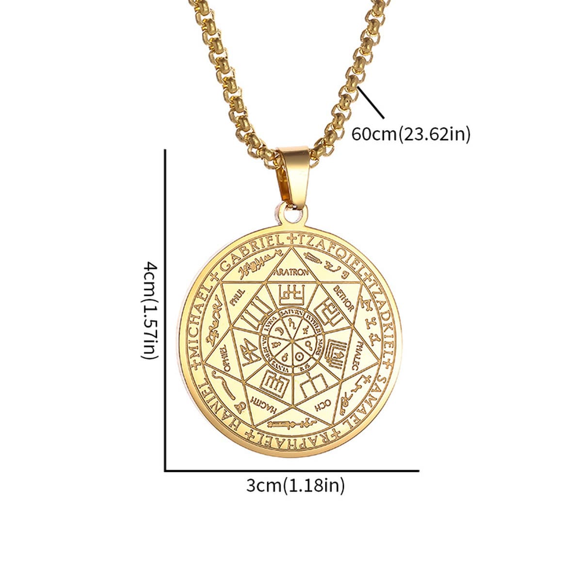 Подвеска "Семь ангелов" с магическим массивом, религиозный тотем, рунический знак, круглое мужское ожерелье из нержавеющей...