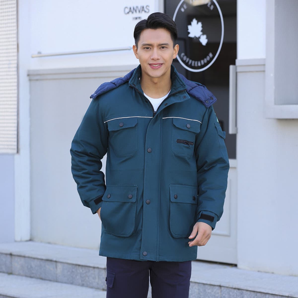 Зимняя Рабочая одежда из чистого хлопка National Grid Мужская утепленная холодостойкая куртка с хлопковой подкладкой...