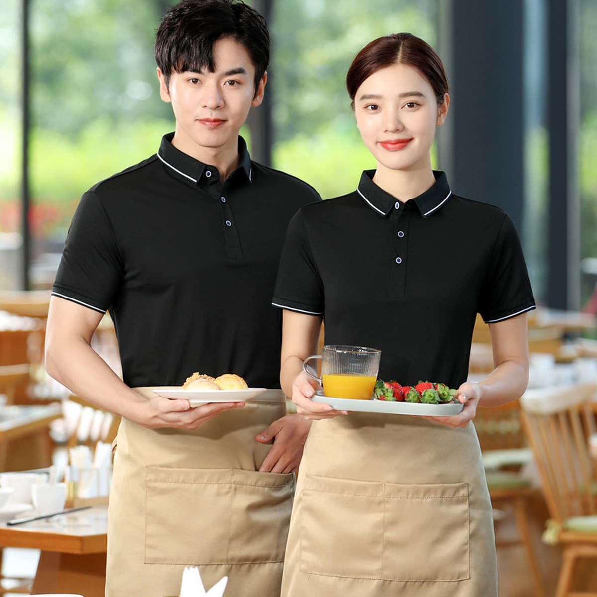 Рабочая одежда официанта, кейтеринг, с короткими рукавами, на заказ, лето, отель, ресторан, ресторан, супермаркет, рабочая...