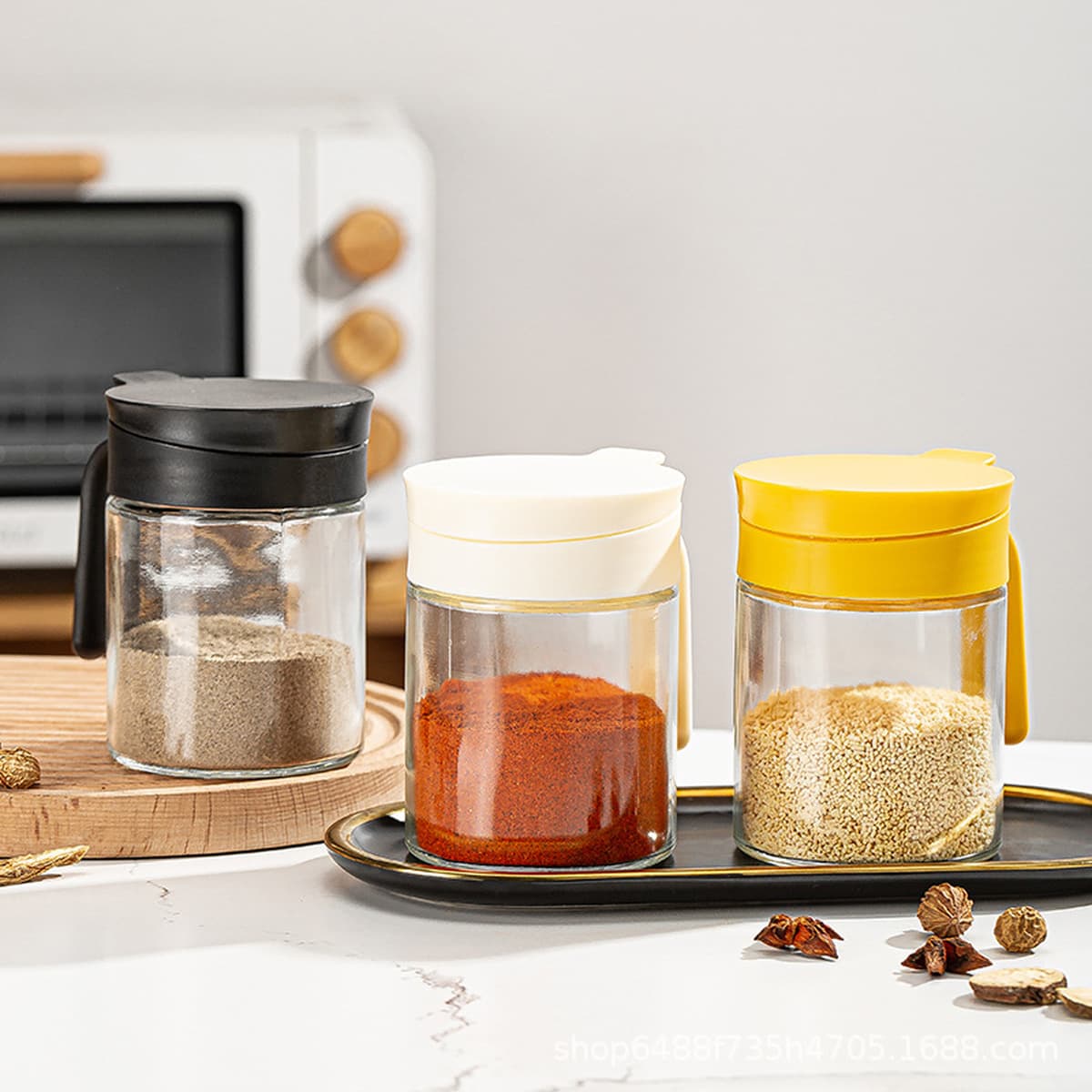 Коробка для приправ Tiantiwei, пыленепроницаемая стеклянная бутылка для приправ, банка для приправ, кухонная коробка для...