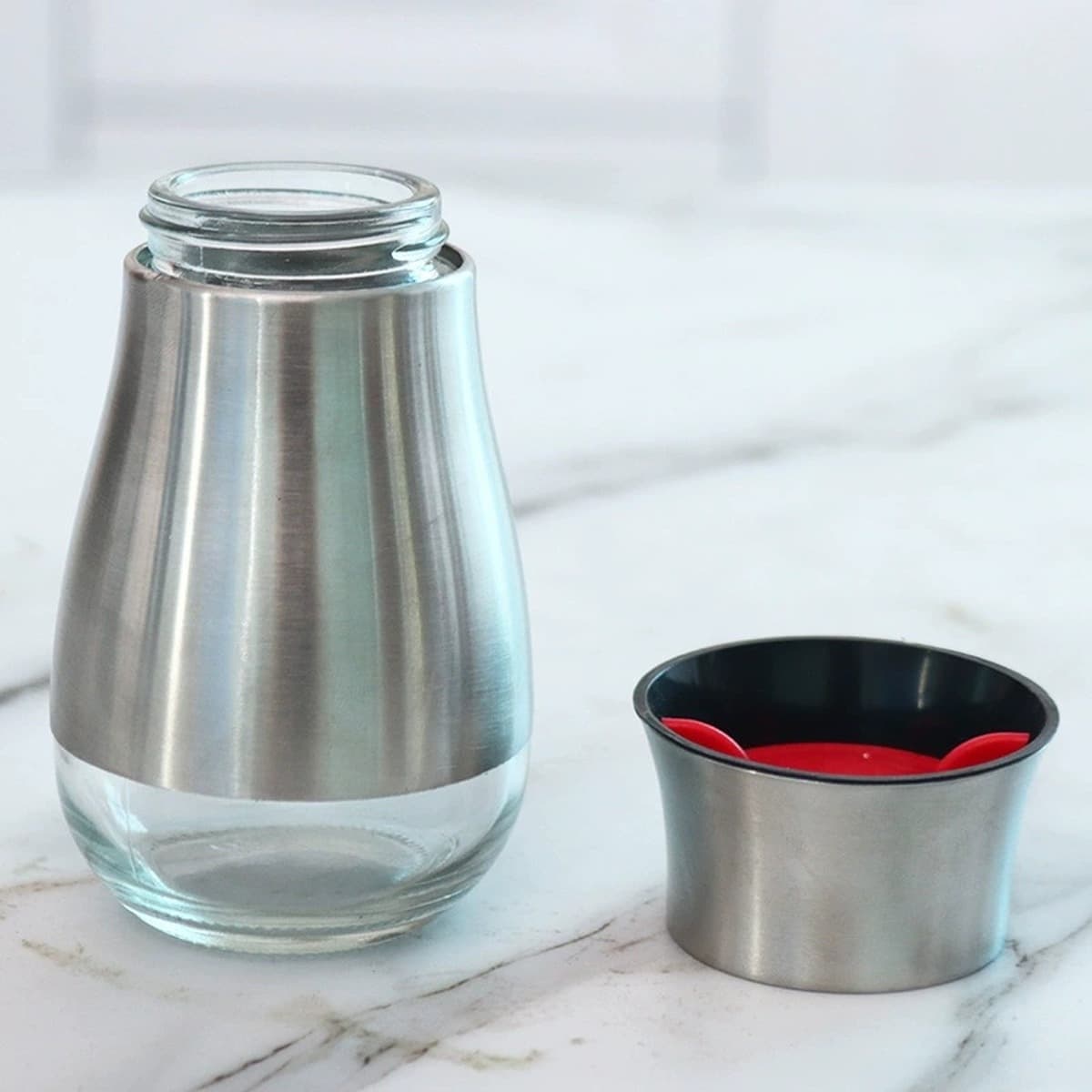 Кухонная вращающаяся банка для специй, бытовая настольная столешница, стильная солонка из нержавеющей стали, комбинированная...