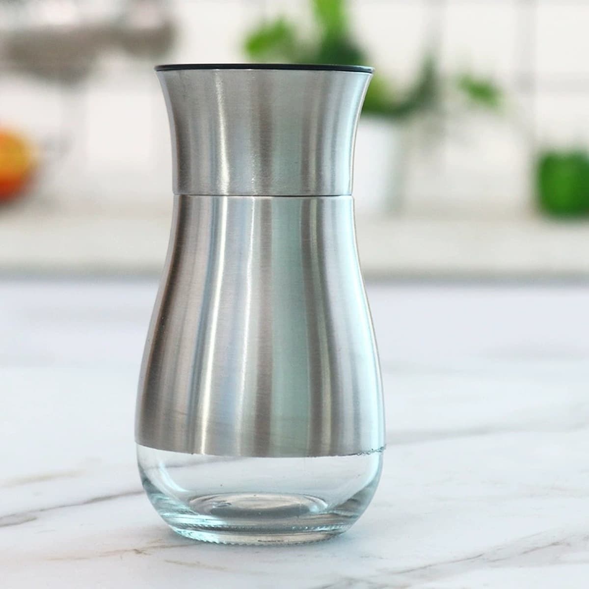 Кухонная вращающаяся банка для специй, бытовая настольная столешница, стильная солонка из нержавеющей стали, комбинированная...