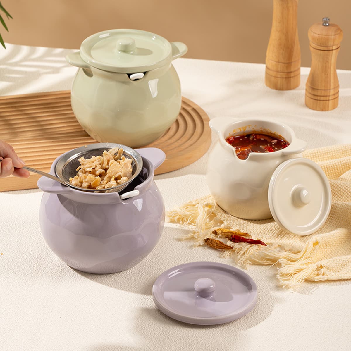 Новая бытовая жаропрочная керамическая банка для сливочного масла, кухонная банка для сахара, соли, масла чили, специальная...