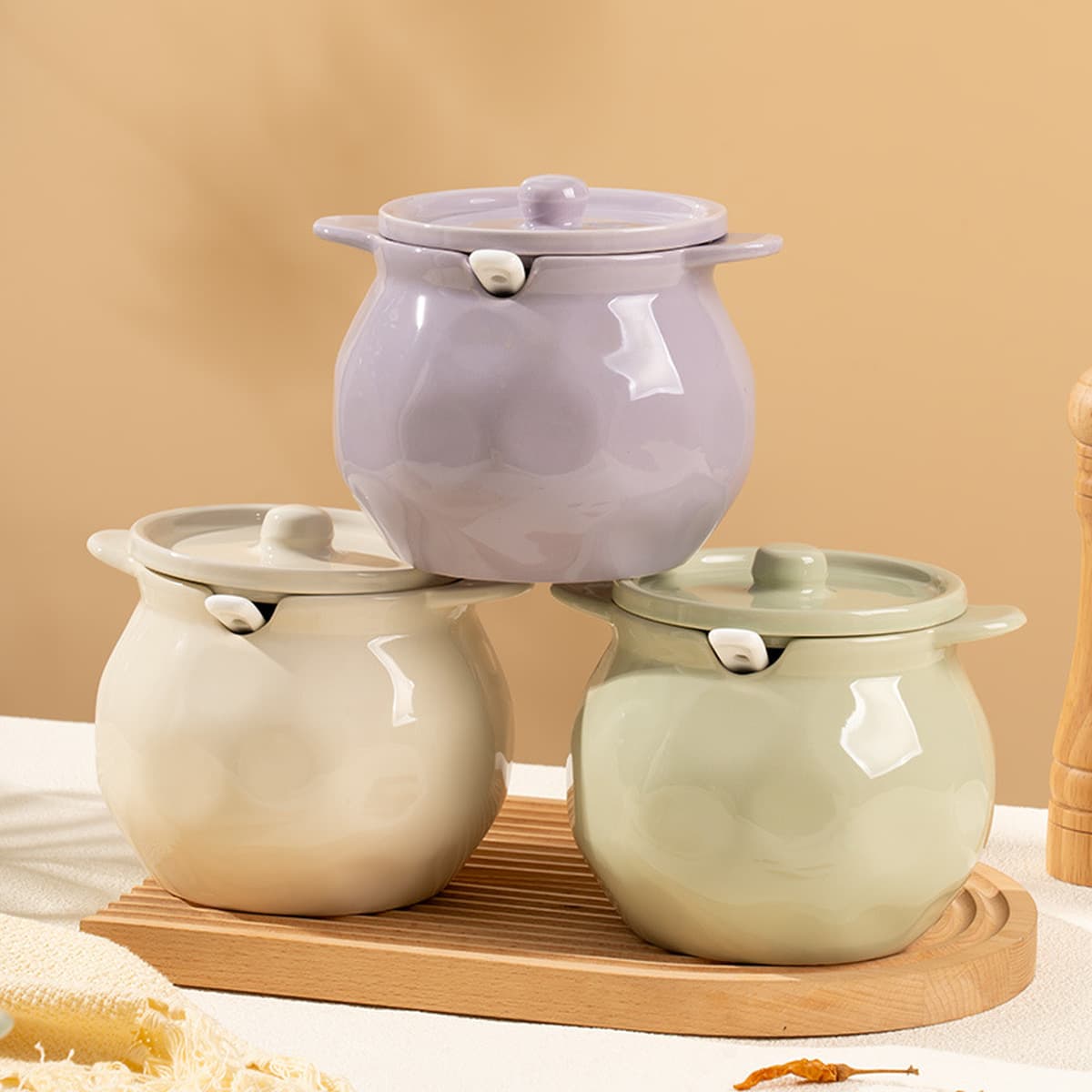 Новая бытовая жаропрочная керамическая банка для сливочного масла, кухонная банка для сахара, соли, масла чили, специальная...