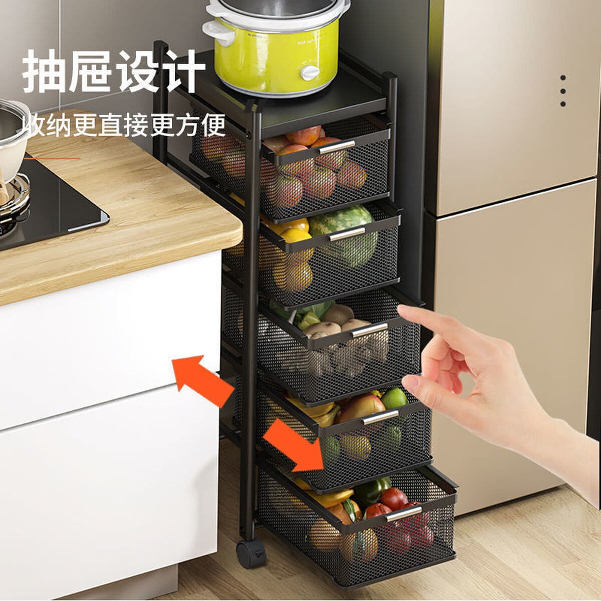 Кухонная стойка для хранения овощей, бытовая многофункциональная напольная микроволновая печь для хранения сэндвичей...