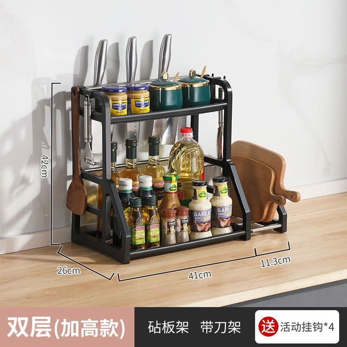 Кухонная полка для хранения Подставка для приправ Настольная многофункциональная приправа Неперфорированные палочки для еды...