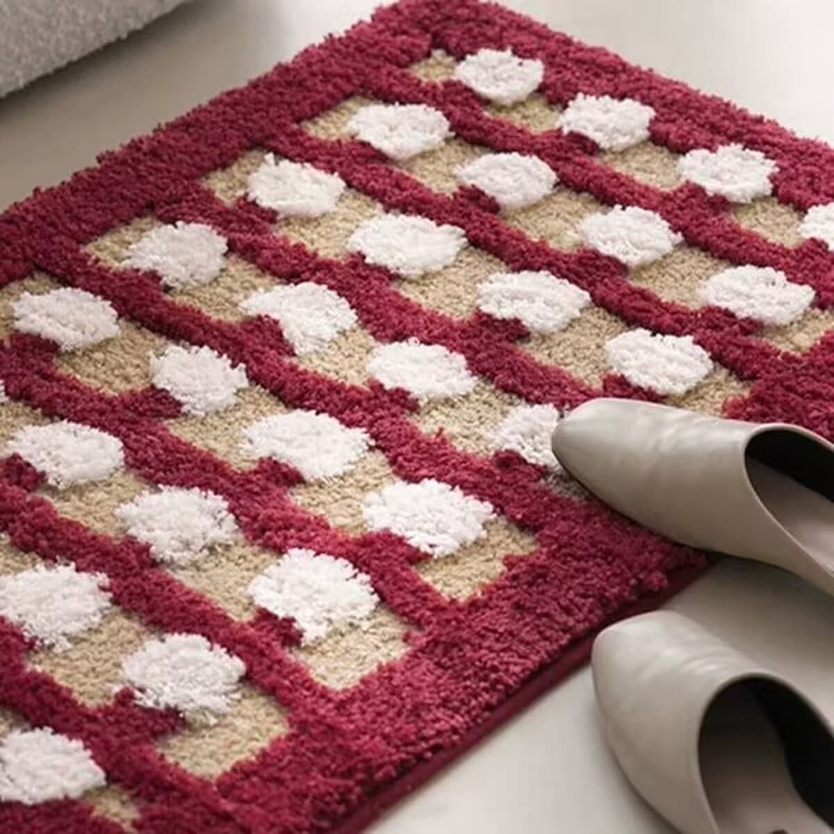 Милый сахарный Боб в горошек Флокированный прикроватный ковер гостиная диван спальня напольный коврик дверь ванной комнаты...