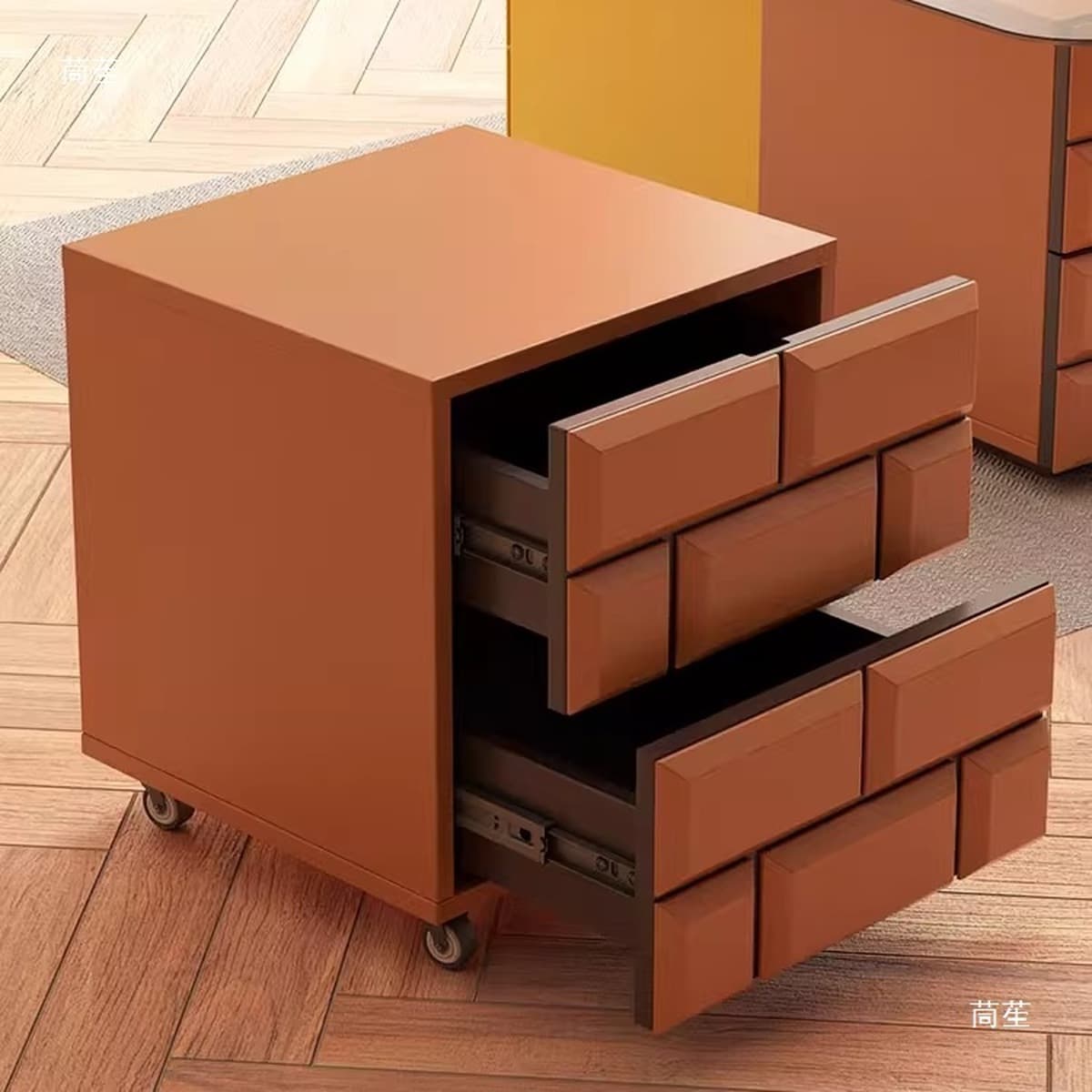 Комбинированный шкаф из цельного дерева с изображением Марио, вопросительный знак, кирпичный шкаф, прикроватная тумбочка,...