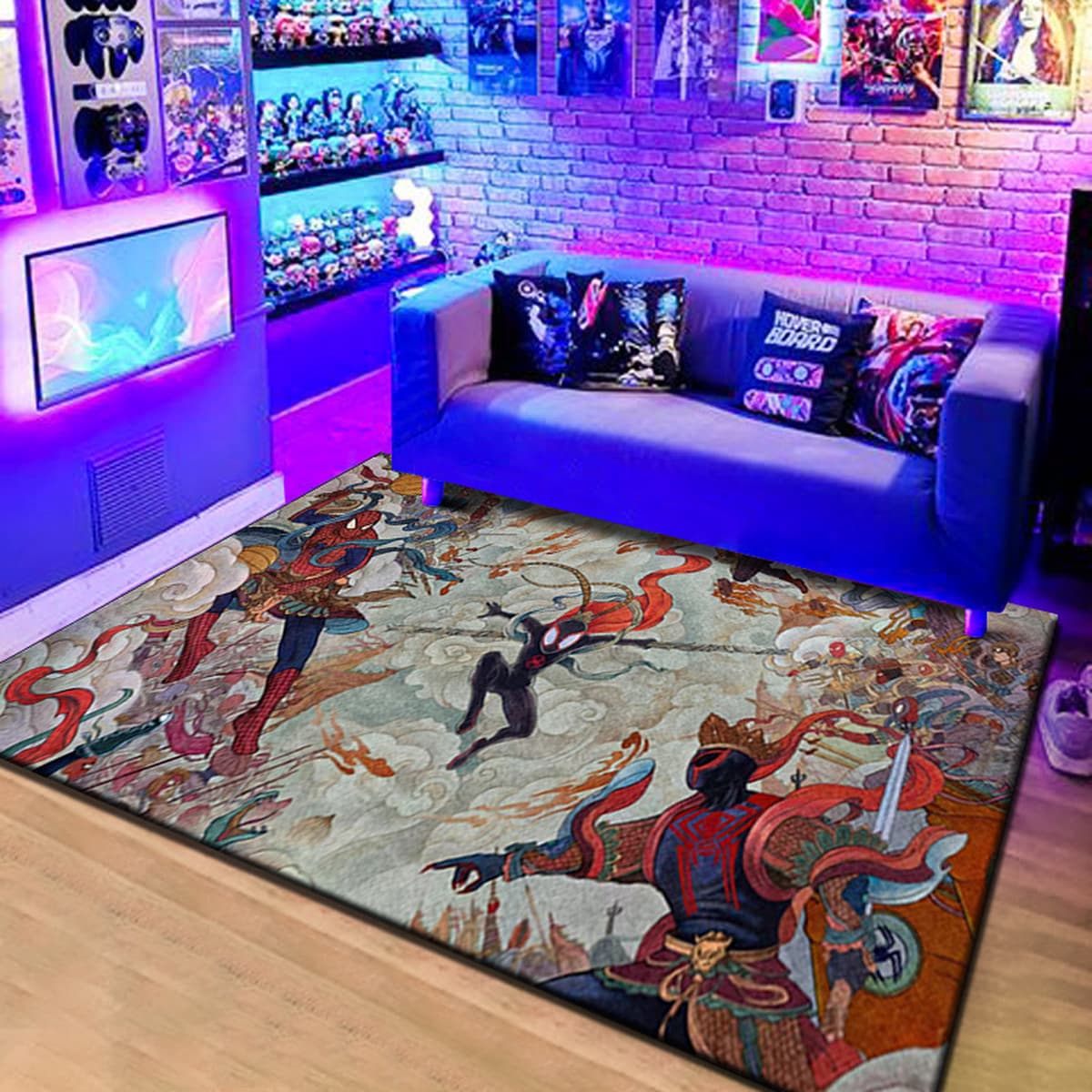 Ковер Amazon Spider-Man Across the Universe для гостиной, спальни, грязеотталкивающий, износостойкий напольный коврик,...