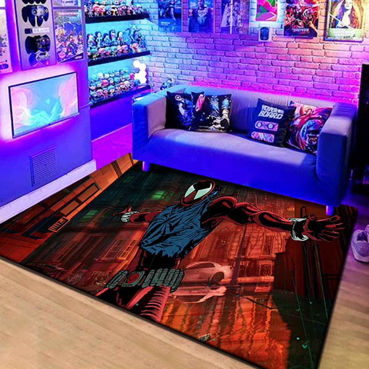 Ковер Amazon Spider-Man Across the Universe для гостиной, спальни, грязеотталкивающий, износостойкий напольный коврик,...
