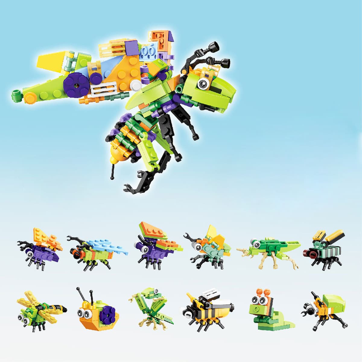 Трансграничные мелкие зернистые отечественные строительные блоки Прозрачные морские биологические игрушки совместимы с Lego...