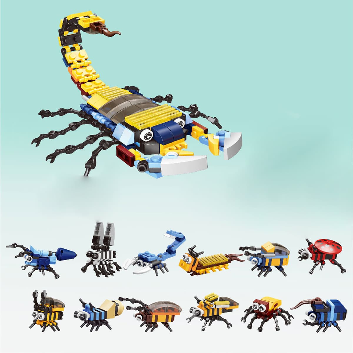 Трансграничные мелкие зернистые отечественные строительные блоки Прозрачные морские биологические игрушки совместимы с Lego...