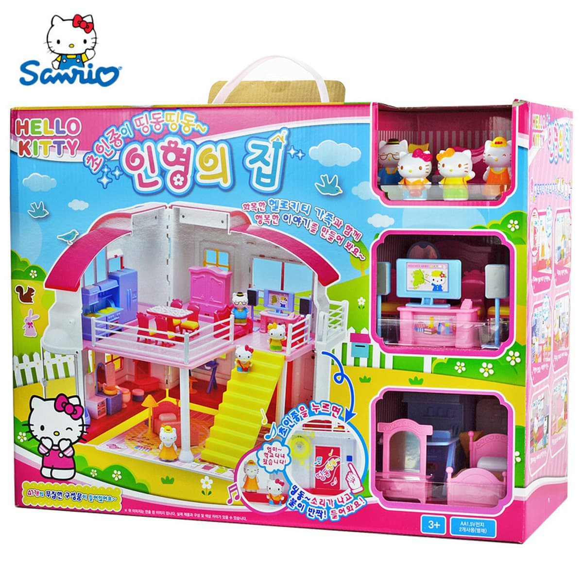 Привет Китти девочки играют в домик игрушки роскошный дом КТ моделирование вилла большой дом
