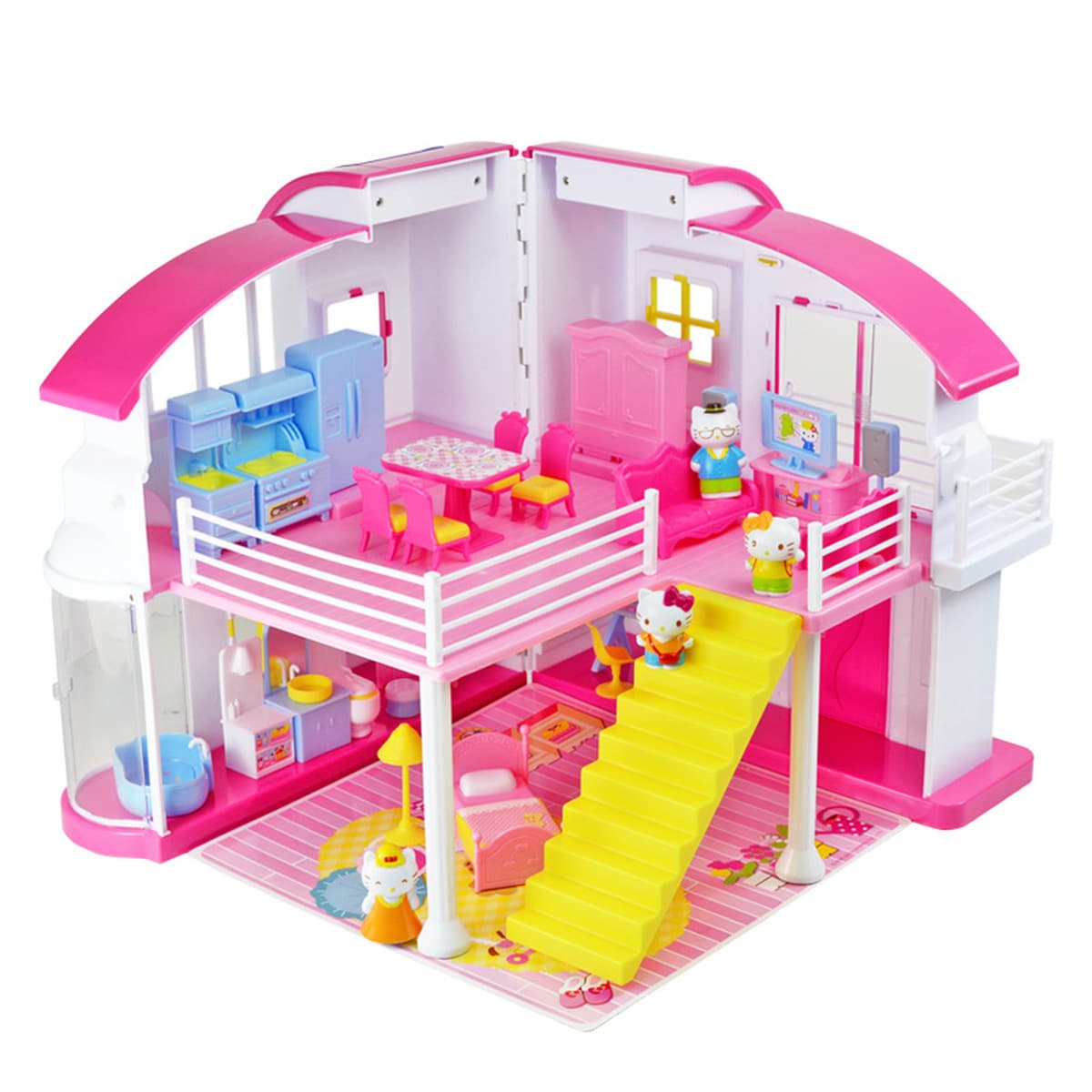 Привет Китти девочки играют в домик игрушки роскошный дом КТ моделирование вилла большой дом