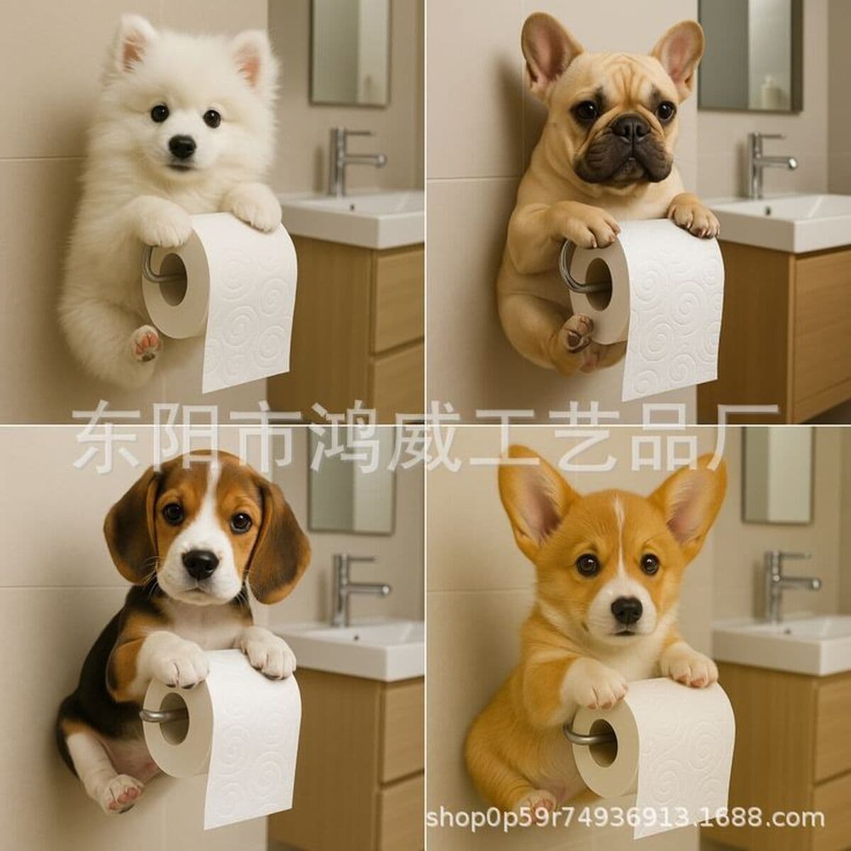 Новый продукт, статуя ручной работы, украшение для дома, милая собака, держатель для бумажных полотенец, держатель для...
