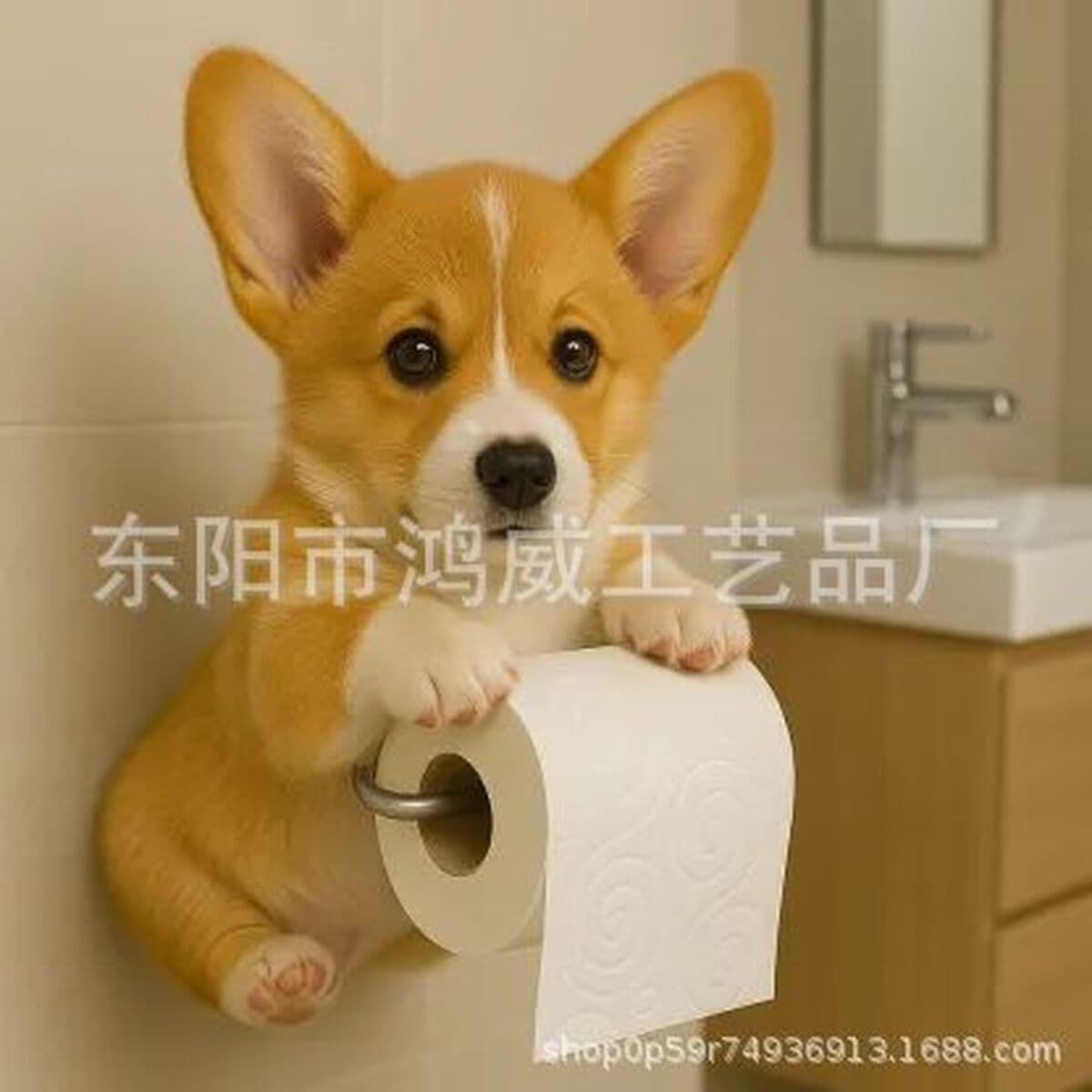 Новый продукт, статуя ручной работы, украшение для дома, милая собака, держатель для бумажных полотенец, держатель для...
