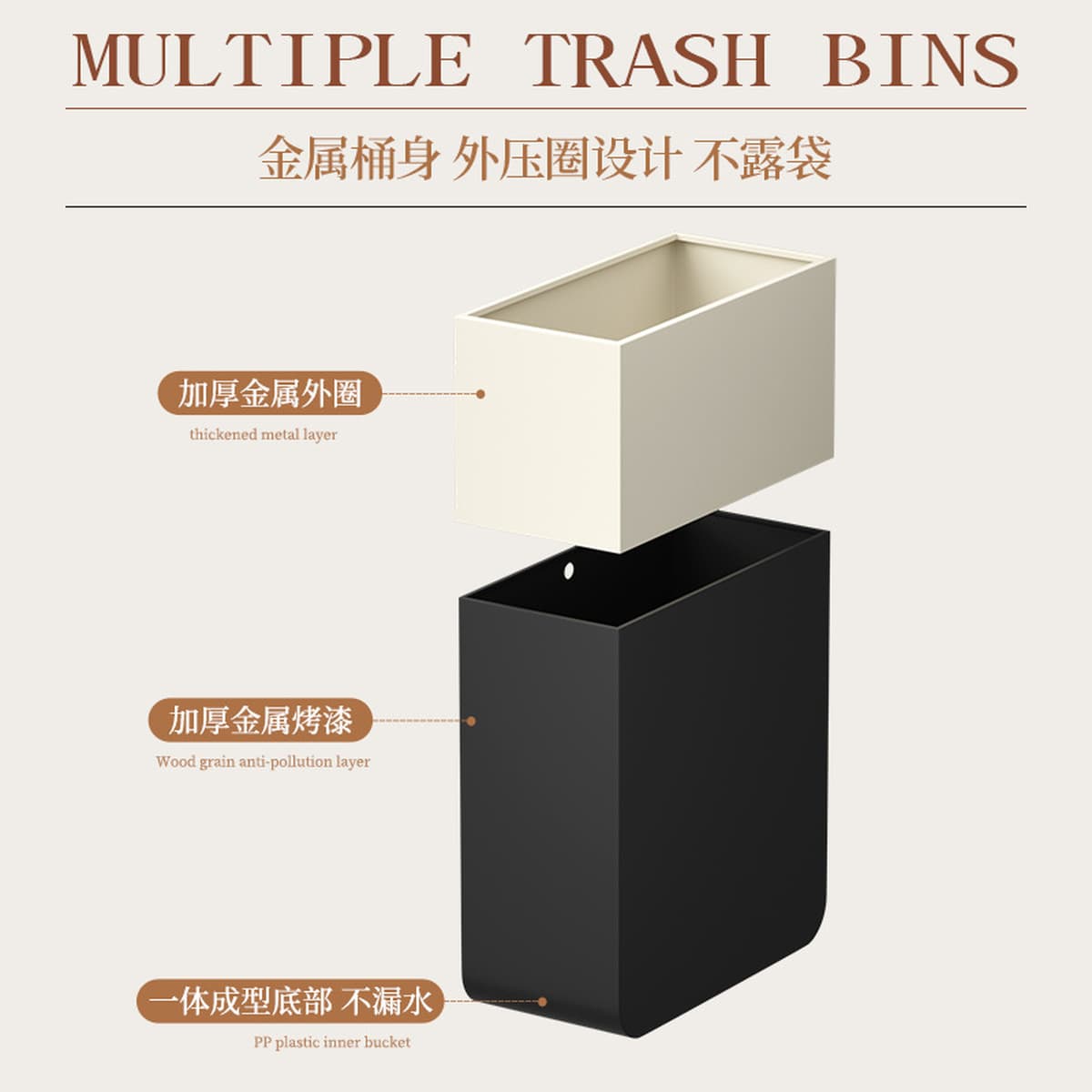 Мусорное ведро из дерева под орех для гостиной, в винтажном стиле для ванной комнаты, для домашнего использования, с...